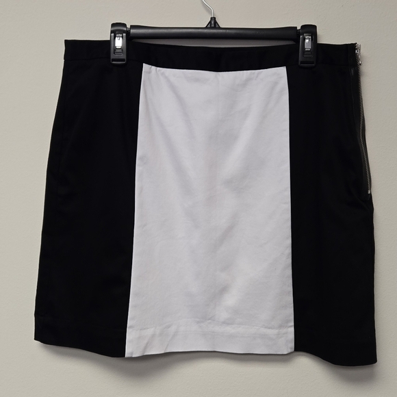 Worthington Color Block Mini Skirt Black White 14 - Picture 1 of 6